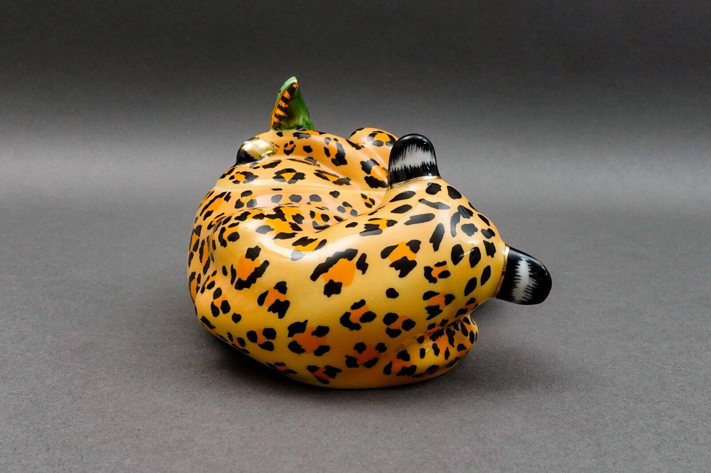 Lynn Chase Designs Jaguar Jungle Porcelain Covered Jar Candy Nut Dish NWT