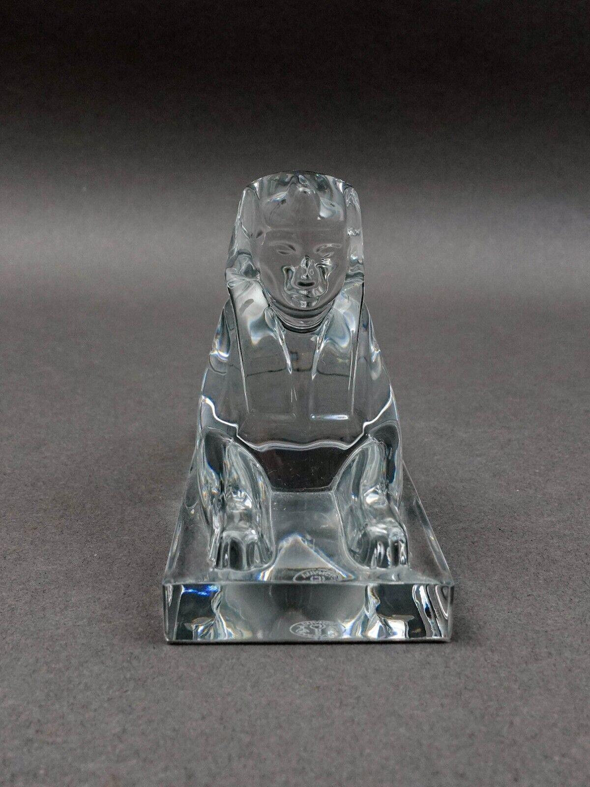 Baccarat France Signed Crystal Sphinx Art Glass Paperweight Figurine Sculpture
