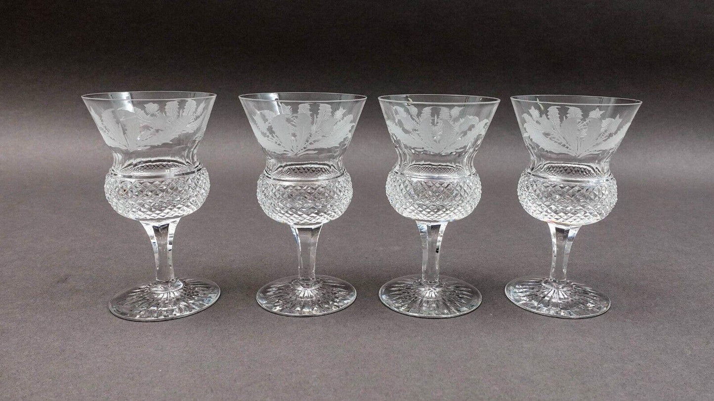 Edinburgh Crystal Scotland Thistle 4 7/8" Champagne Sherbet Glasses Set Of 5