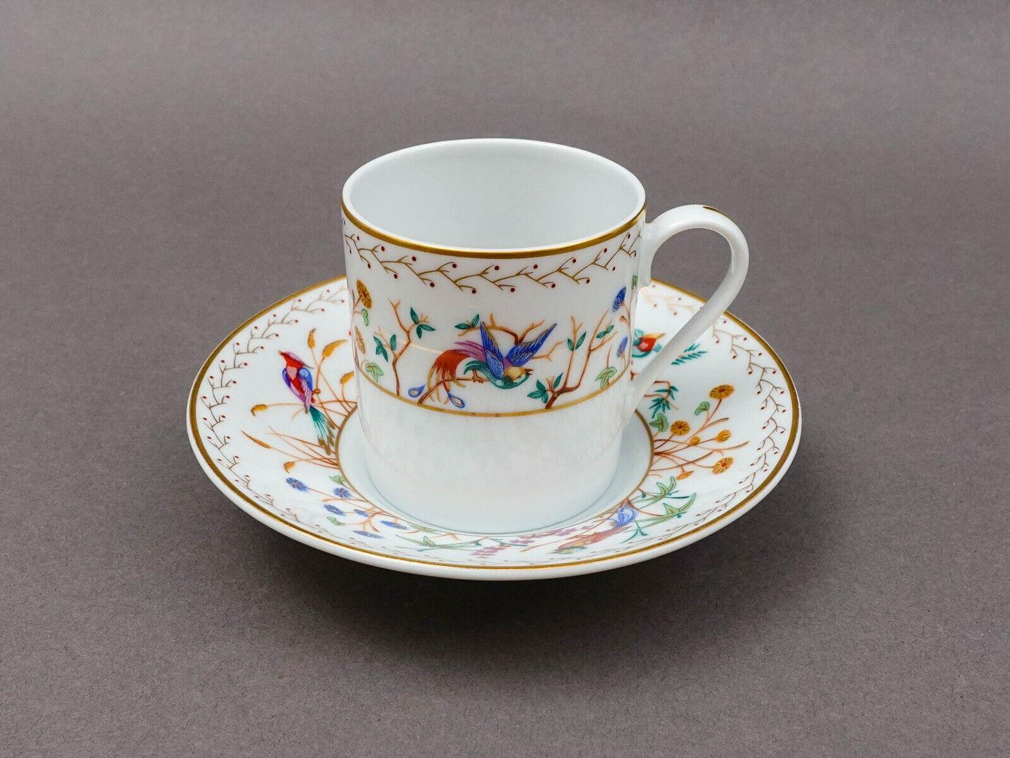 Tiffany & Co Limoges France Audubon Porcelain Espresso Demitasse Cup  Saucer