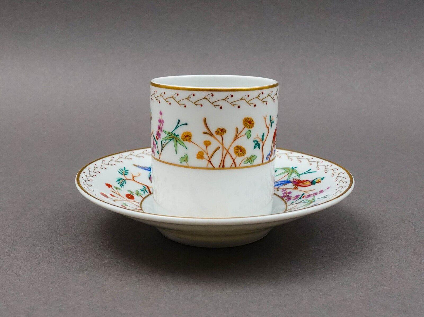 Tiffany & Co Limoges France Audubon Porcelain Espresso Demitasse Cup  Saucer