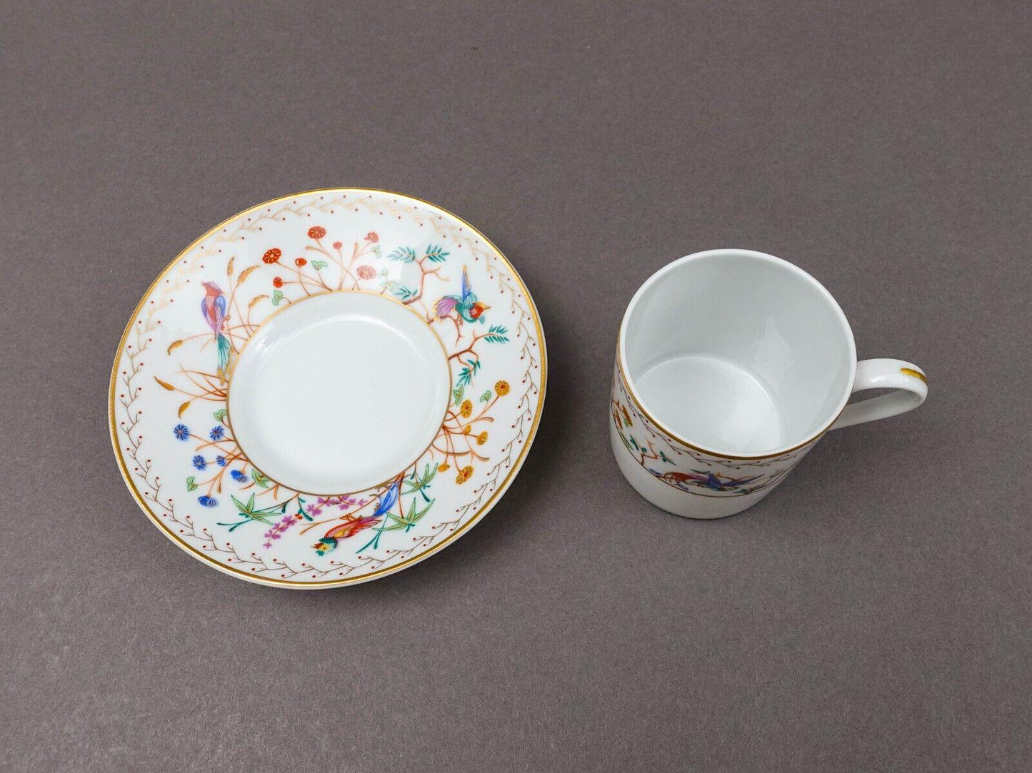 Tiffany & Co Limoges France Audubon Porcelain Espresso Demitasse Cup  Saucer