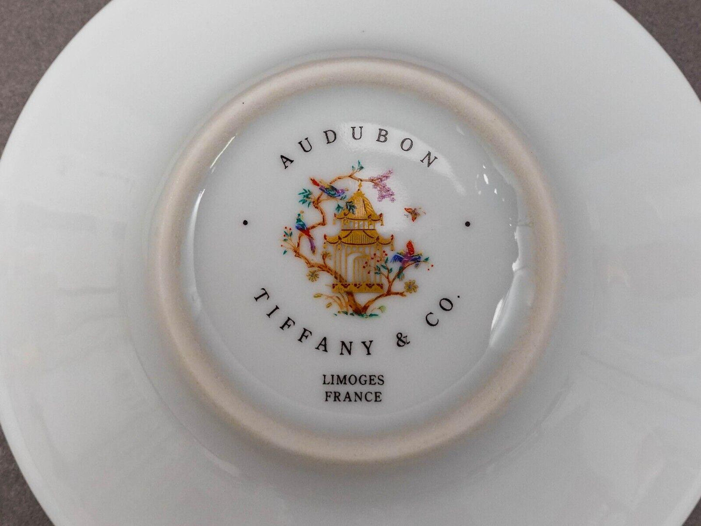 Tiffany & Co Limoges France Audubon Porcelain Espresso Demitasse Cup  Saucer