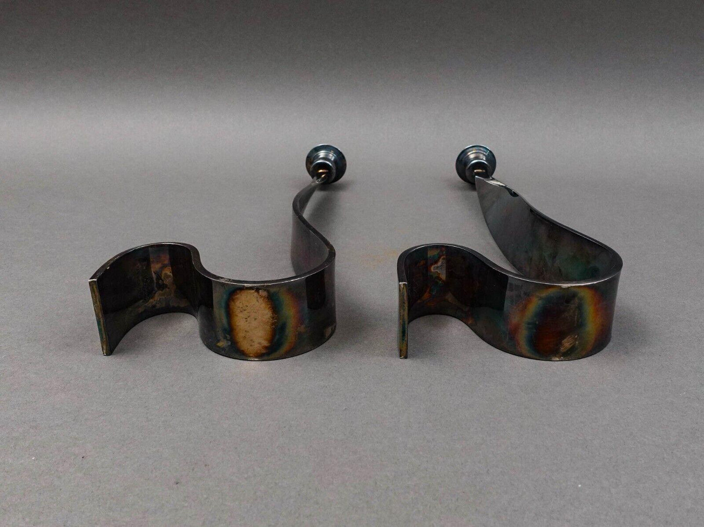 FALA Italy Guido Neist Modernist Silver Plated Candlestick Candle Holder Pair