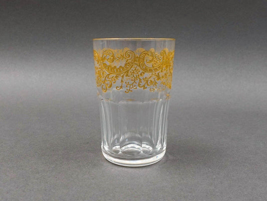 Saint St Louis Crystal France Rabat Gold Gilded Tea Tumbler Glass