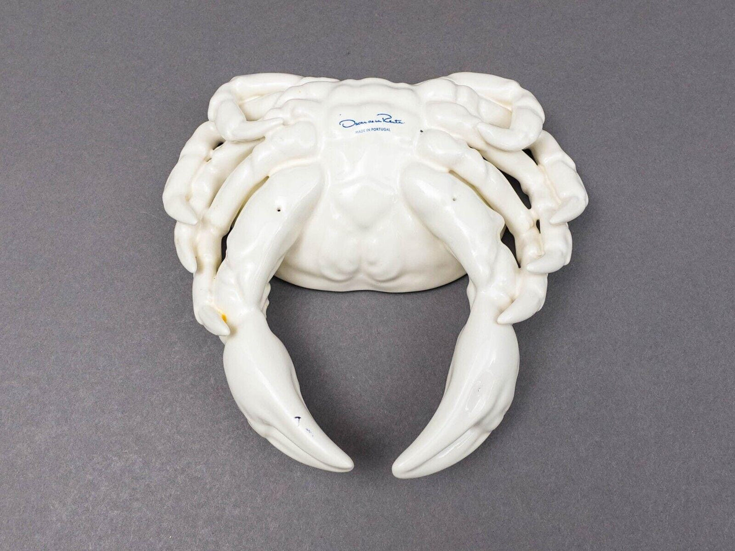Oscar De La Renta Portugal White Porcelain Shell Crab Lidded Condiment Server