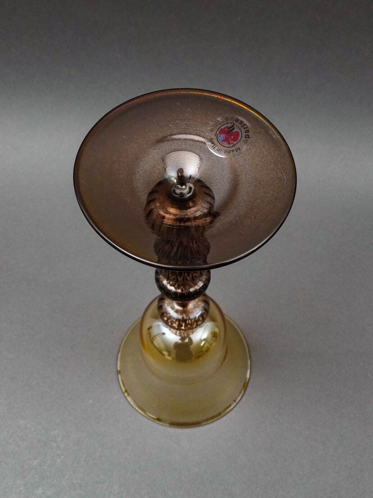 Parise Vetro Venetian Italian Murano Hand Blown Art Glass Wine Goblet Stemware