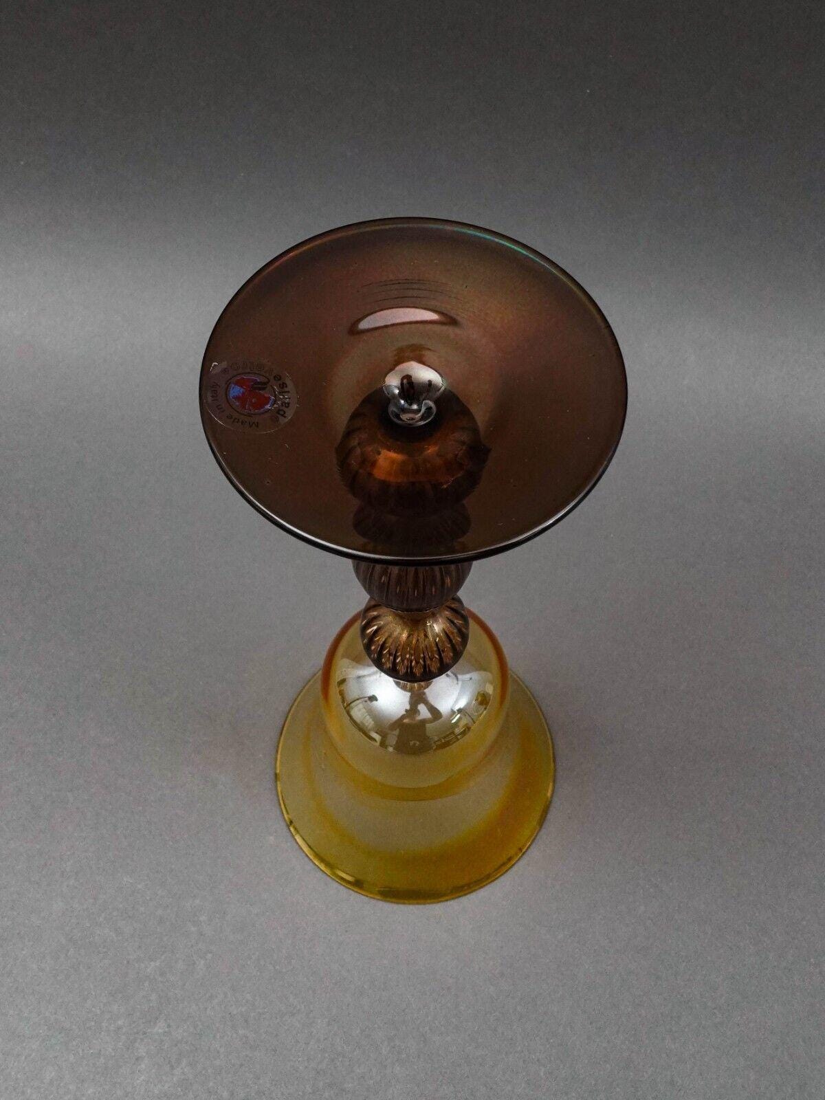 Parise Vetro Venetian Italian Murano Hand Blown Art Glass Wine Goblet Stemware