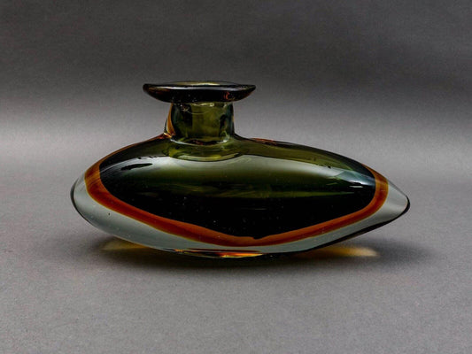 Flavio Poli For Seguso Vintage Murano Sommerso Submarine Art Glass Vase