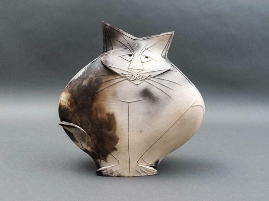 Mary Dewey Gates Signed Sitting Cat Original Studio Art Pottery Sculpture
