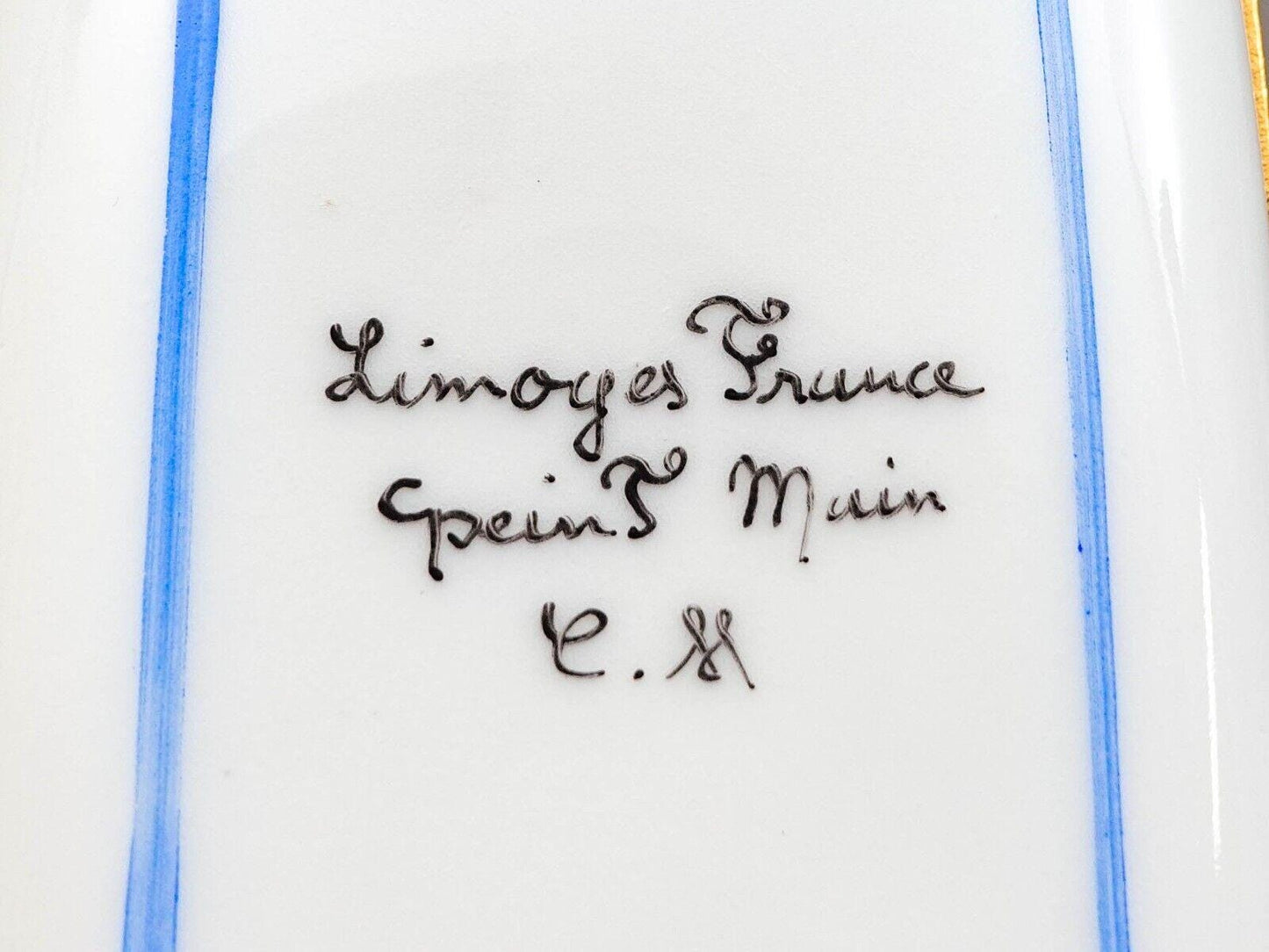 Limoges France Vintage Peint Main Sleeping Couple In Bed Porcelain Trinket Box