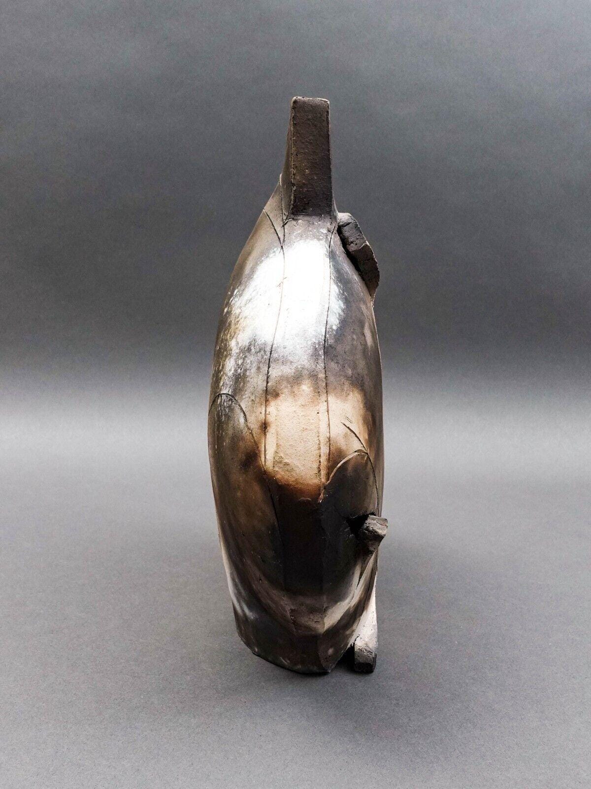 Mary Dewey Gates Signed Sitting Cat Original Studio Art Pottery Sculpture