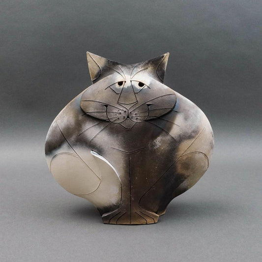 Mary Dewey Gates 1995 Signed Sitting Cat Original Studio Art Pottery Sculpture