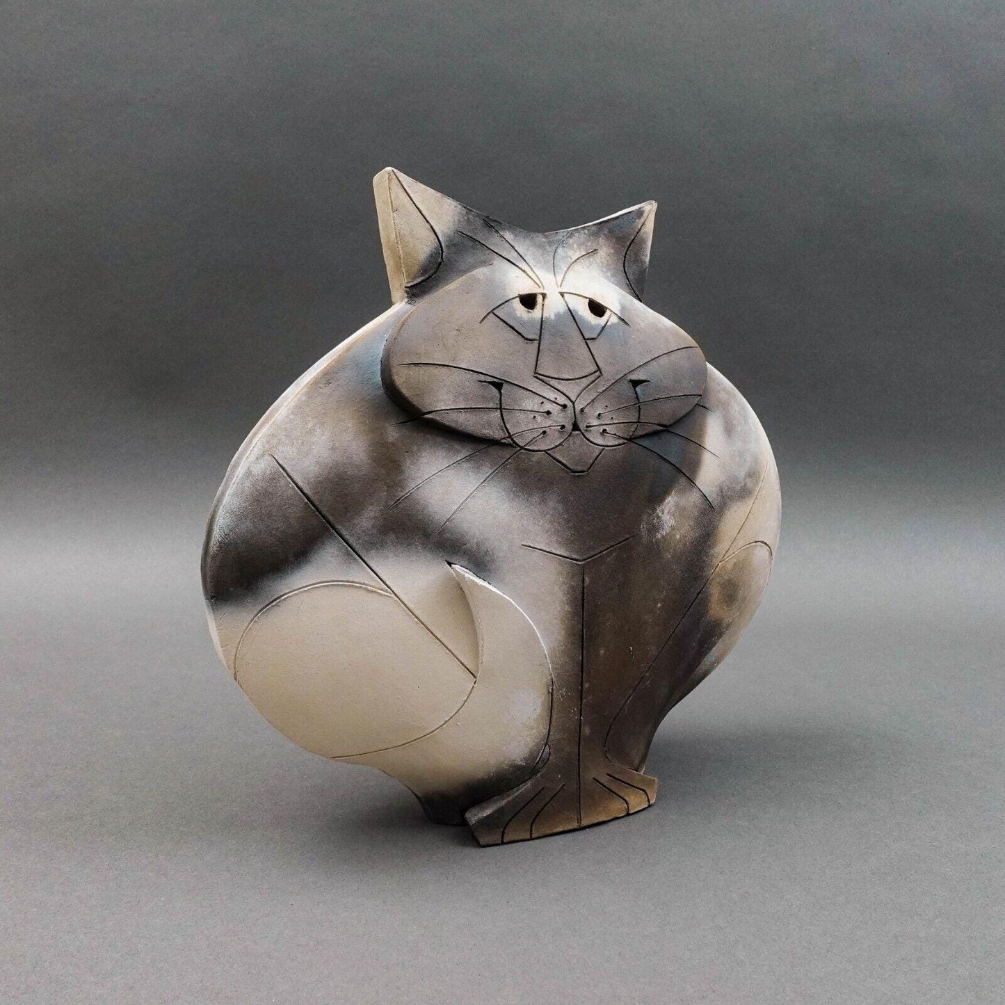 Mary Dewey Gates 1995 Signed Sitting Cat Original Studio Art Pottery Sculpture