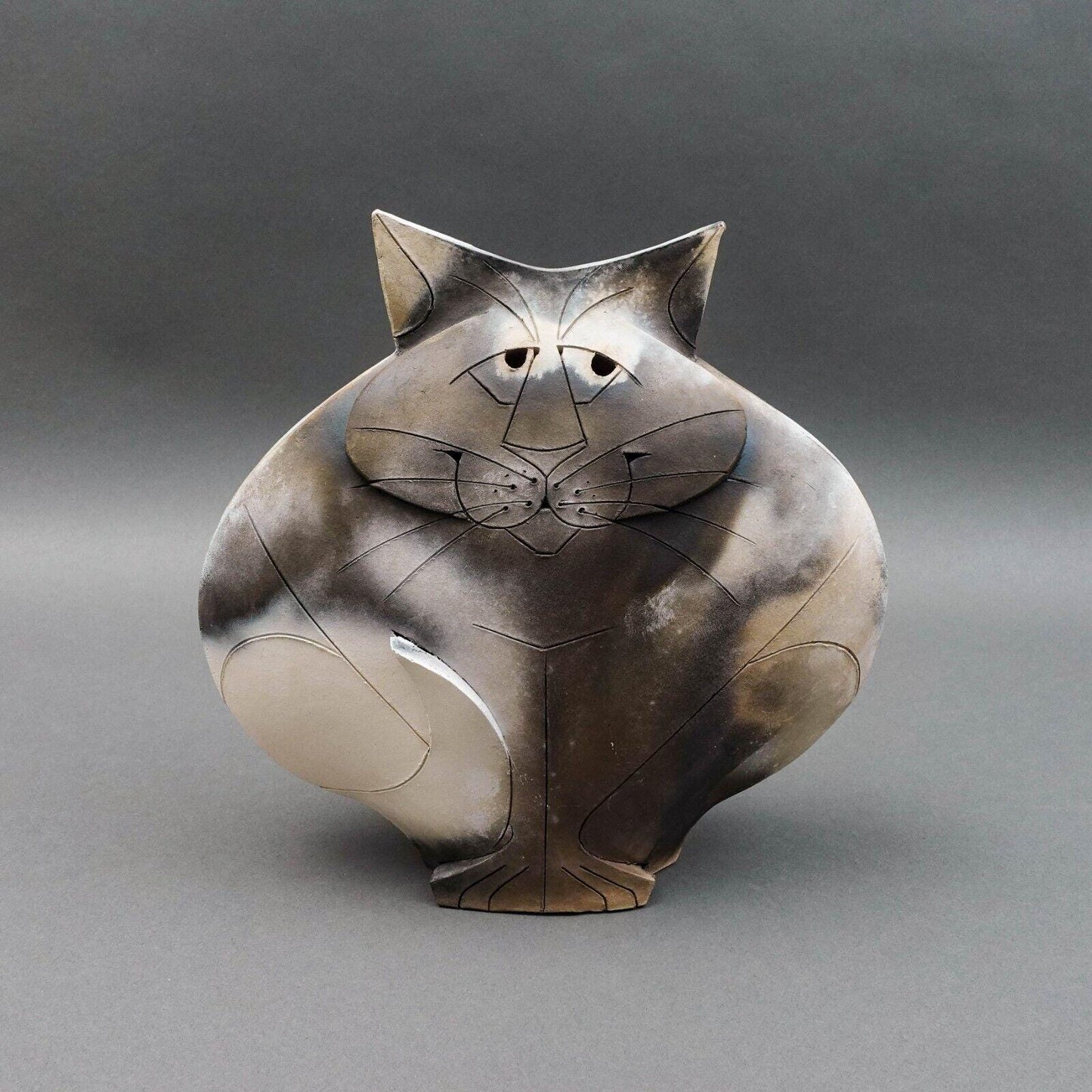 Mary Dewey Gates 1995 Signed Sitting Cat Original Studio Art Pottery Sculpture