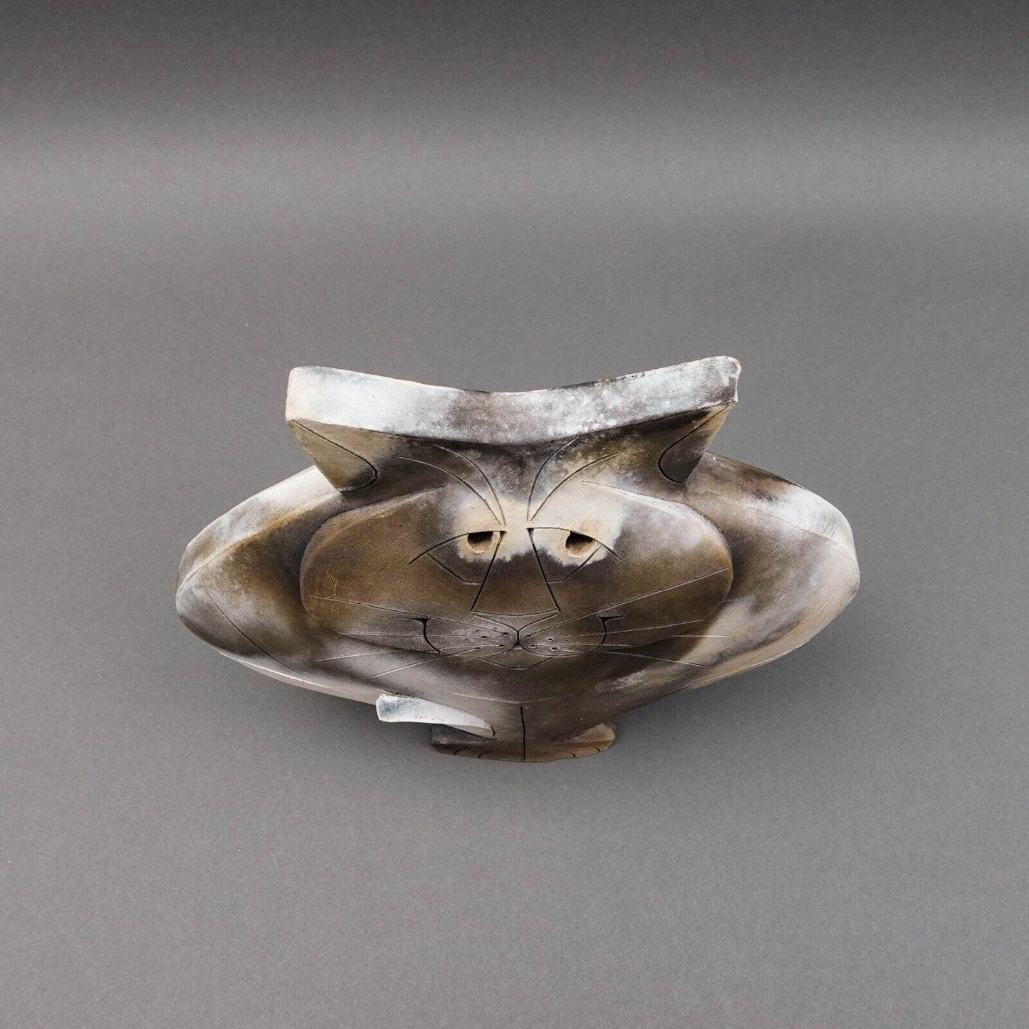 Mary Dewey Gates 1995 Signed Sitting Cat Original Studio Art Pottery Sculpture