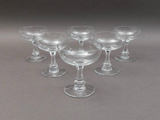 Baccarat Crystal France Signed Gascogne Champagne Sherbet Glasses Set Of 6