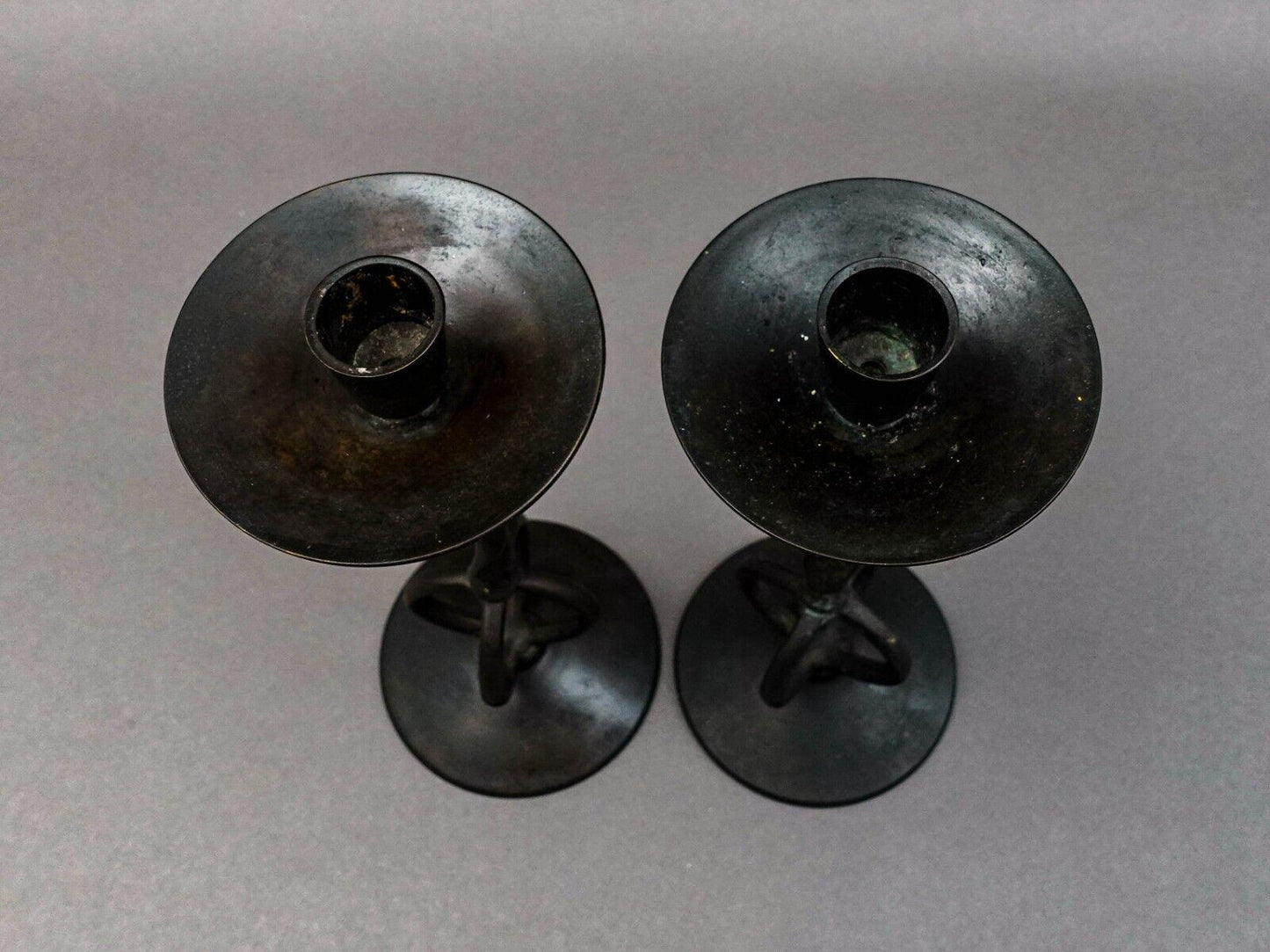 Maitland Smith Vintage Twisted Wrought Iron Pair Of Candlesticks Candle Holders