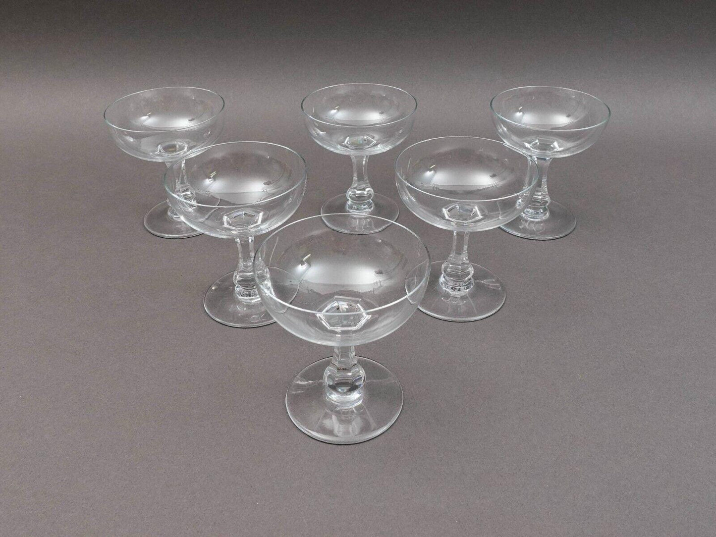 Baccarat Crystal France Signed Gascogne Champagne Sherbet Glasses Set Of 6