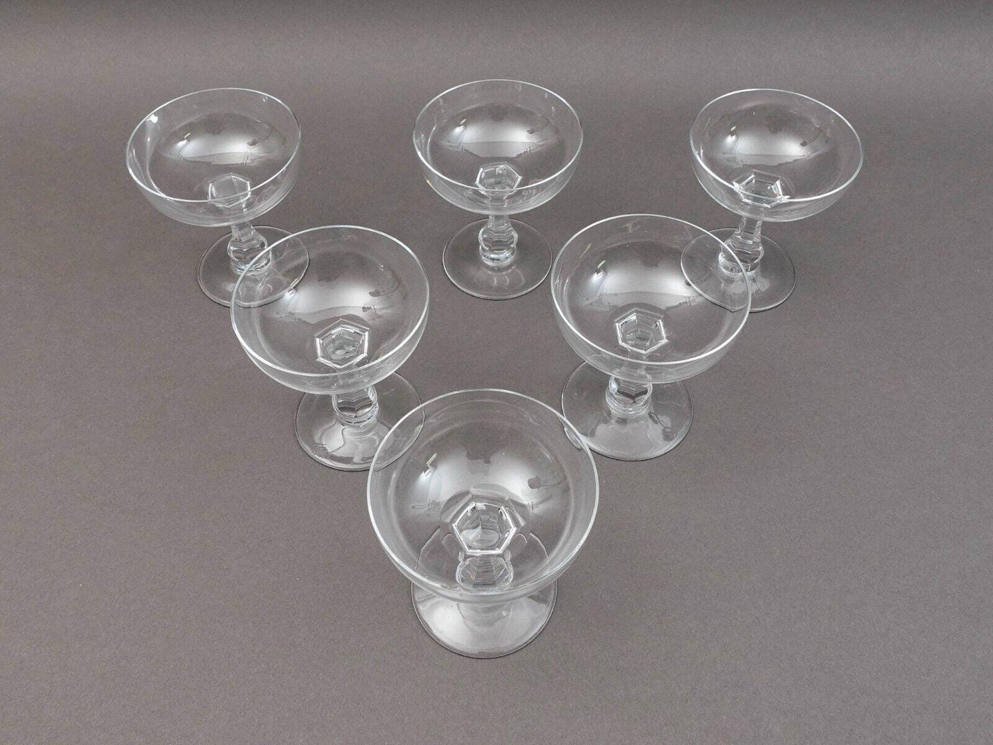 Baccarat Crystal France Signed Gascogne Champagne Sherbet Glasses Set Of 6