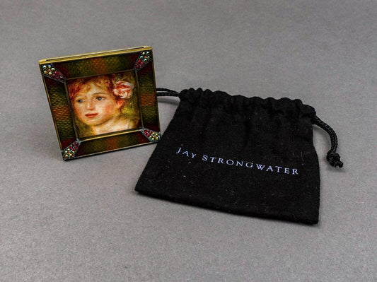 Jay Strongwater Swarovski Crystals Enamel Square Frame Photo Holder 2x2