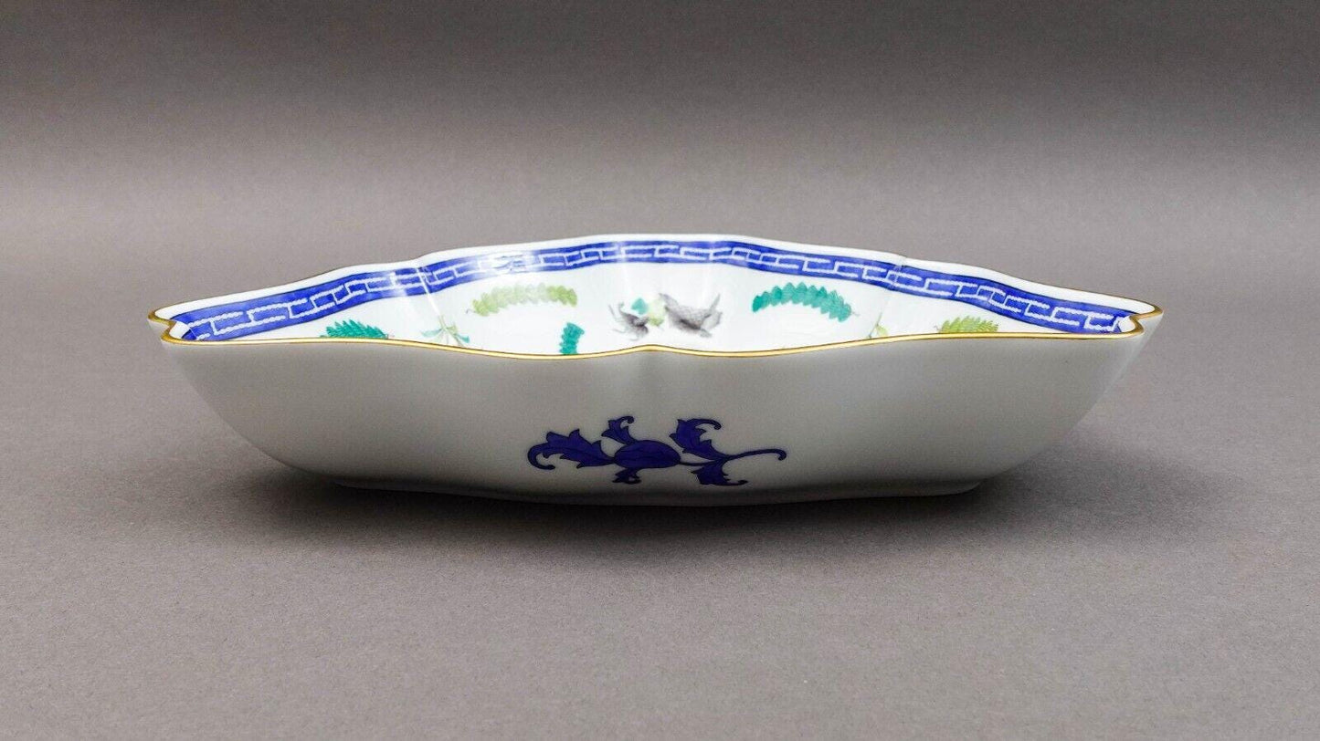Herend Hungary 24K Gold Gilt Poisson Koi  Fish Porcelain Triangle Dish  2191/PO
