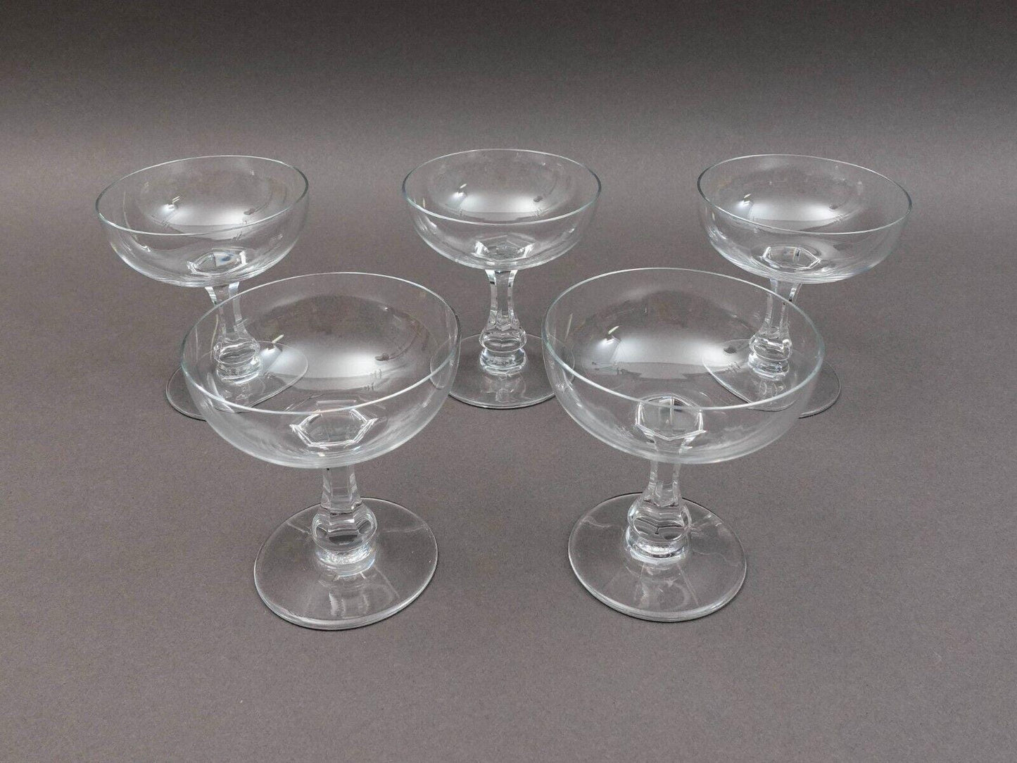Baccarat Crystal France Signed Gascogne Champagne Sherbet Glasses Set Of 5