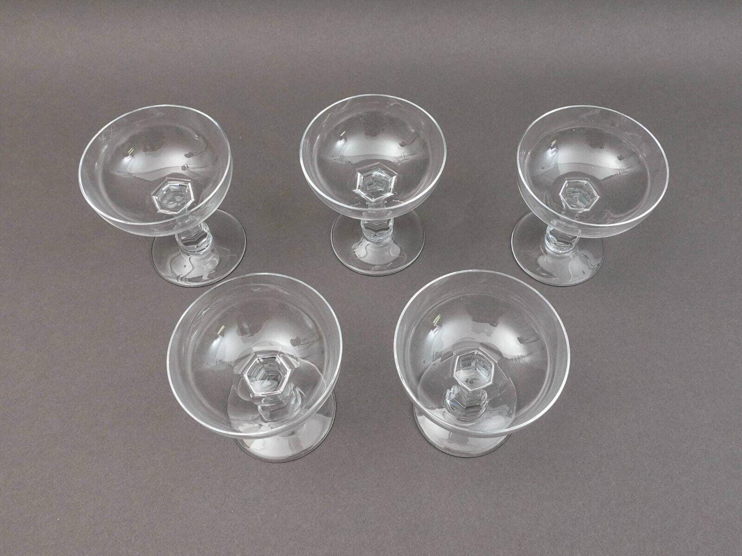 Baccarat Crystal France Signed Gascogne Champagne Sherbet Glasses Set Of 5