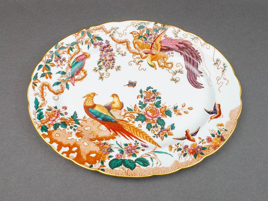 Royal Crown Derby Olde Avesbury Birds 15" Bone China Oval Serving Platter