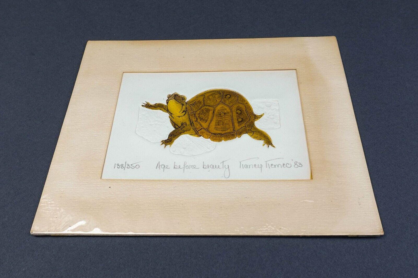 Nancy Themeo 1983 "Age Before Beauty" Intaglio & Relief Print Signed 138/350