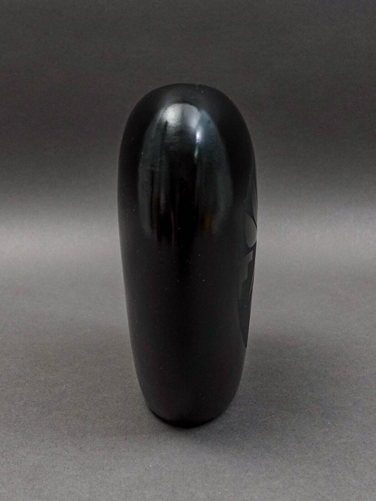Adakai Navajo Signed Vintage Southwest Black Pottery Vessel Vase