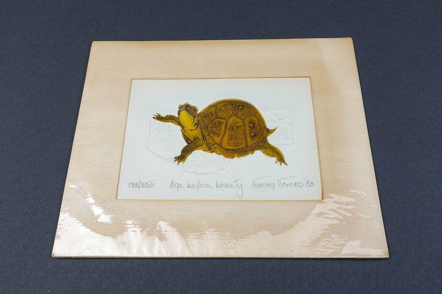 Nancy Themeo 1983 "Age Before Beauty" Intaglio & Relief Print Signed 138/350