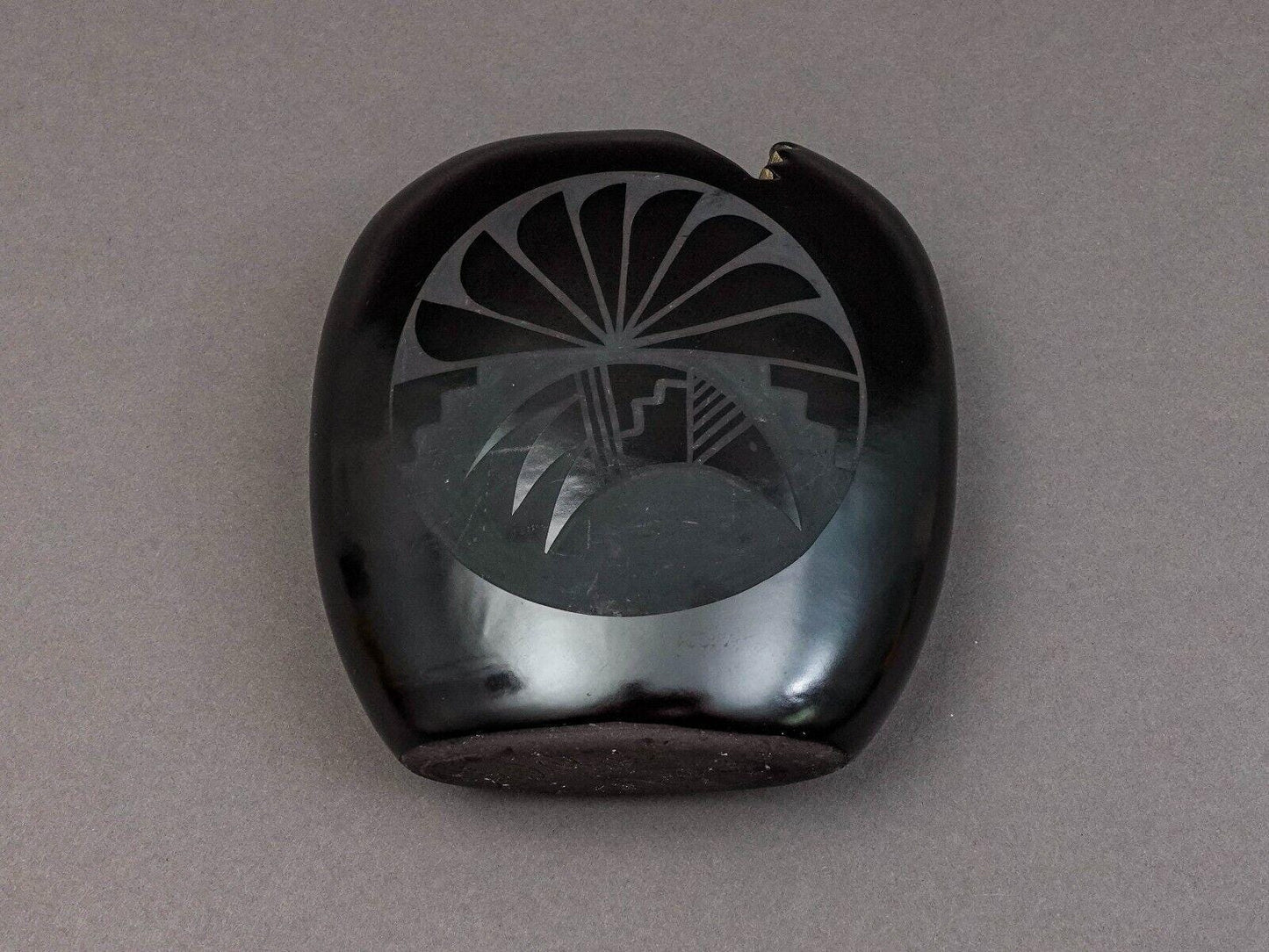 Adakai Navajo Signed Vintage Southwest Black Pottery Vessel Vase