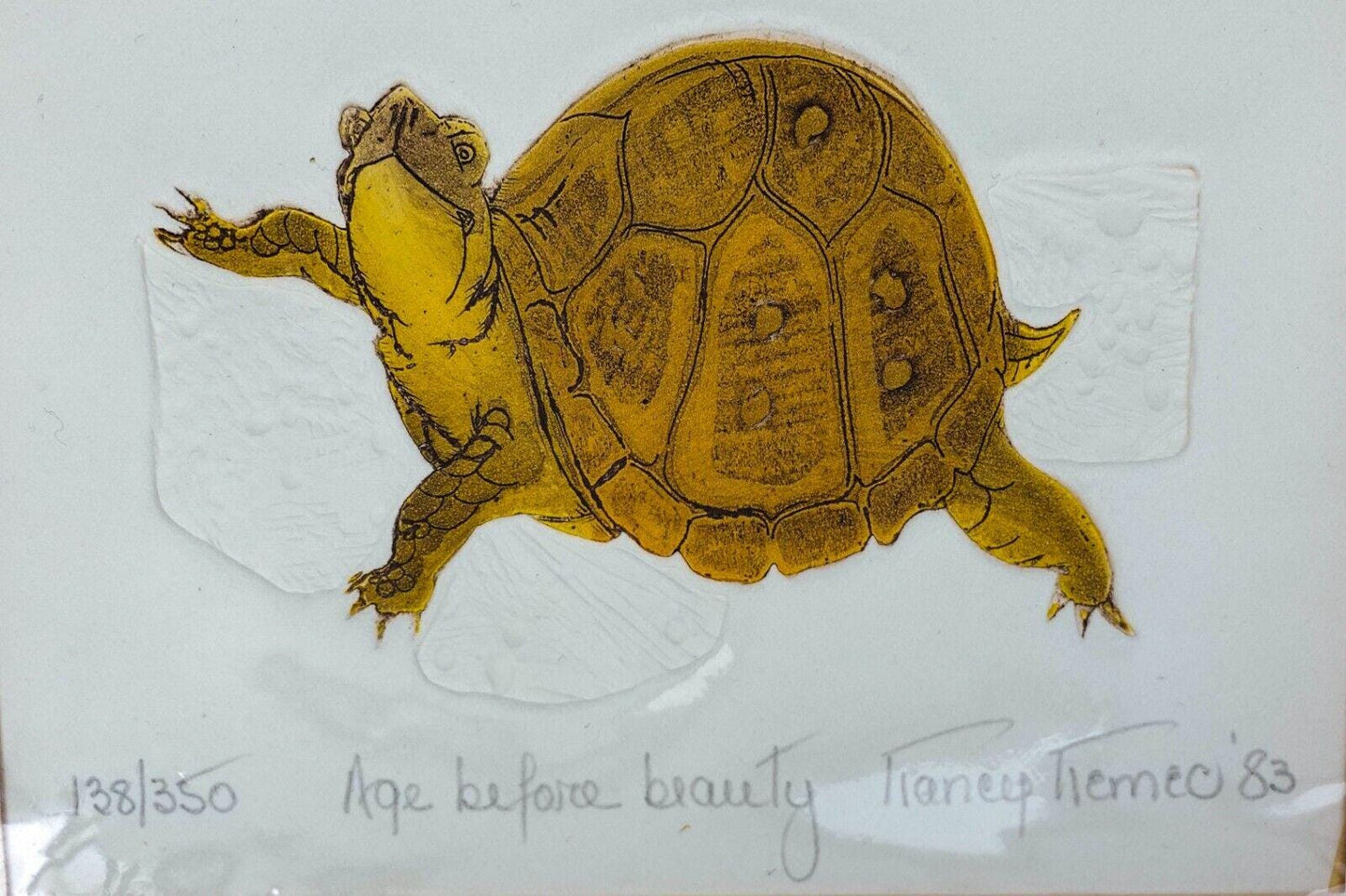 Nancy Themeo 1983 "Age Before Beauty" Intaglio & Relief Print Signed 138/350