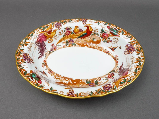 Royal Crown Derby Olde Avesbury Birds Bone China 9 5/8" Open Vegetable Bowl Dish