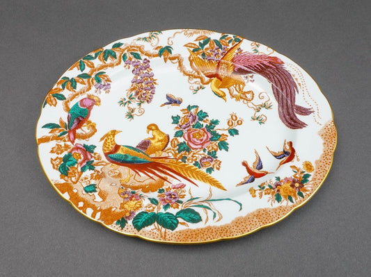 Royal Crown Derby Olde Avesbury Birds Bone China 13" Oval Serving Platter