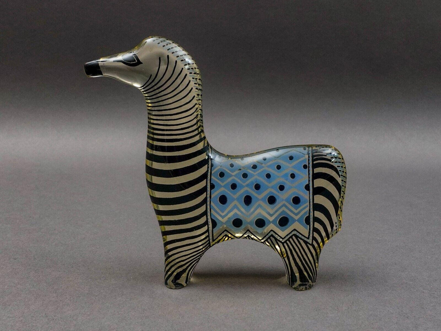 Abraham Palatnik Brazil Lucite Acrylic Op Art Alpaca Llama Zebra Horse Figurine