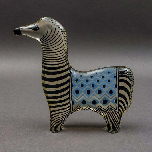 Abraham Palatnik Brazil Lucite Acrylic Op Art Alpaca Llama Zebra Horse Figurine