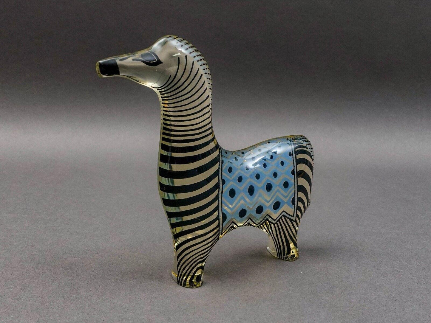 Abraham Palatnik Brazil Lucite Acrylic Op Art Alpaca Llama Zebra Horse Figurine