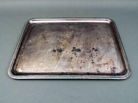 Christofle France Silverplate Malmaison Large Rectangle Platter Tray 16.5 x 12.5