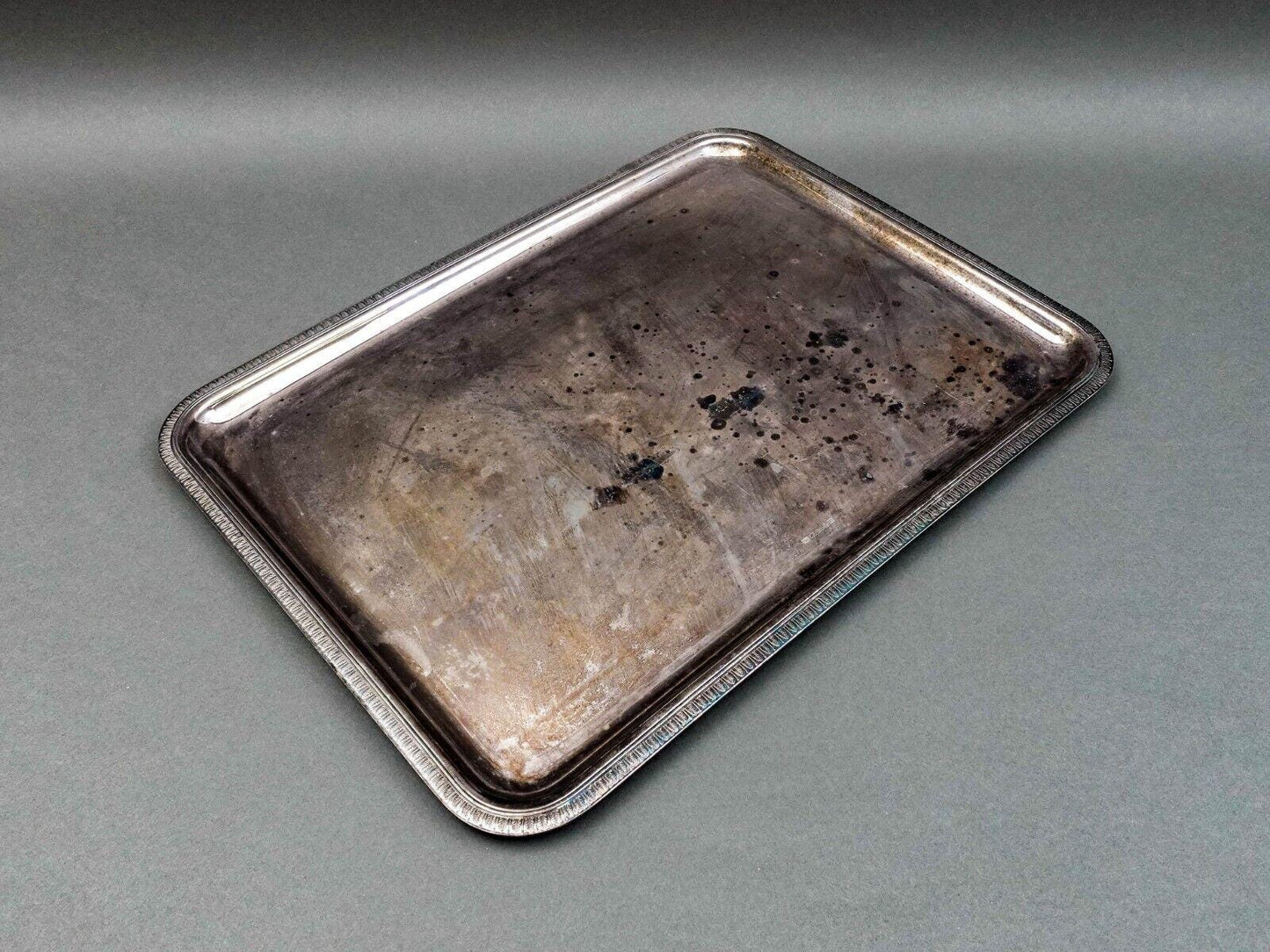 Christofle France Silverplate Malmaison Large Rectangle Platter Tray 16.5 x 12.5