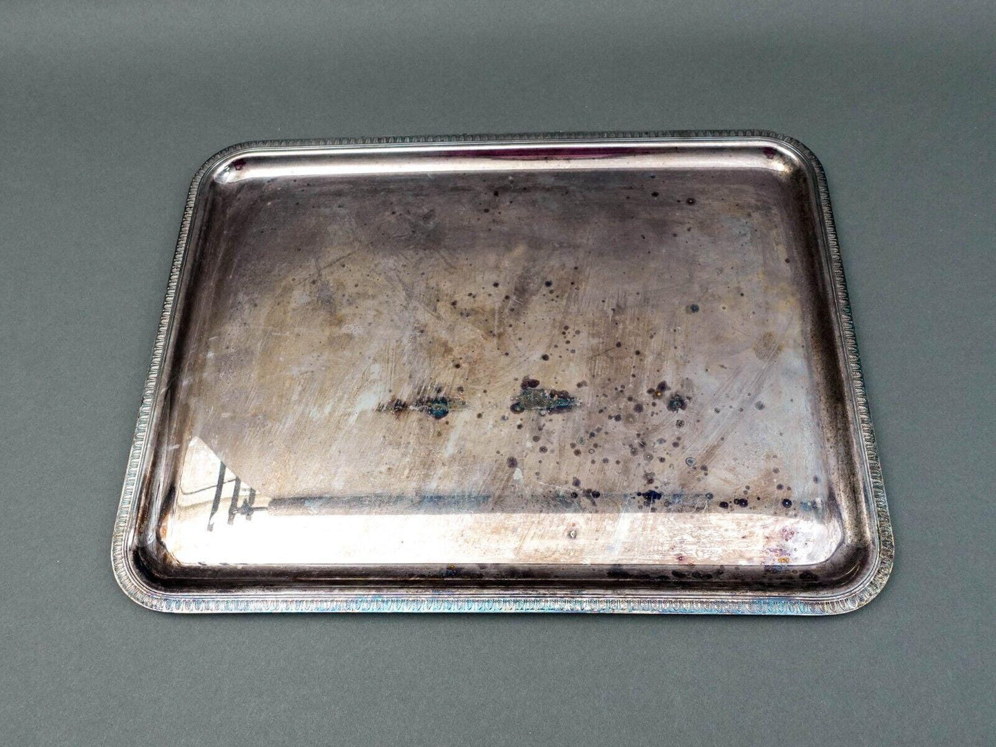 Christofle France Silverplate Malmaison Large Rectangle Platter Tray 16.5 x 12.5
