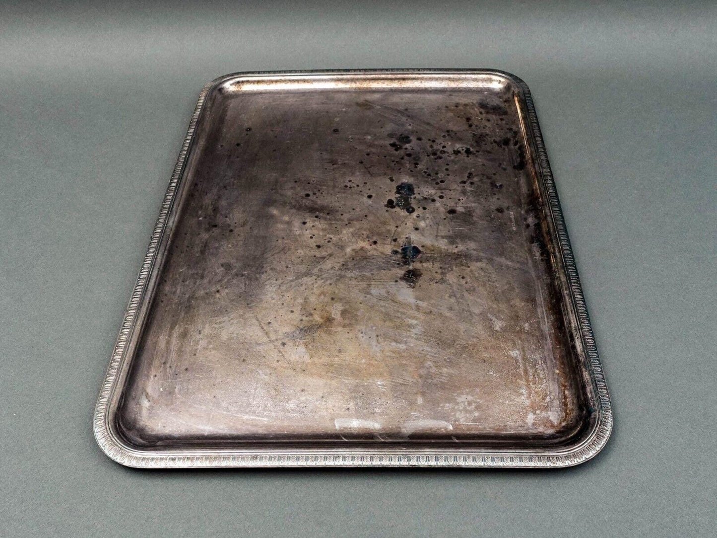 Christofle France Silverplate Malmaison Large Rectangle Platter Tray 16.5 x 12.5