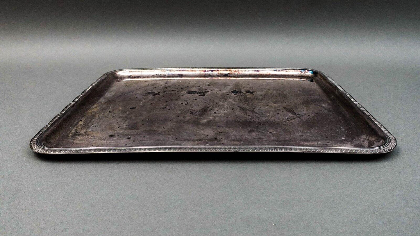 Christofle France Silverplate Malmaison Large Rectangle Platter Tray 16.5 x 12.5