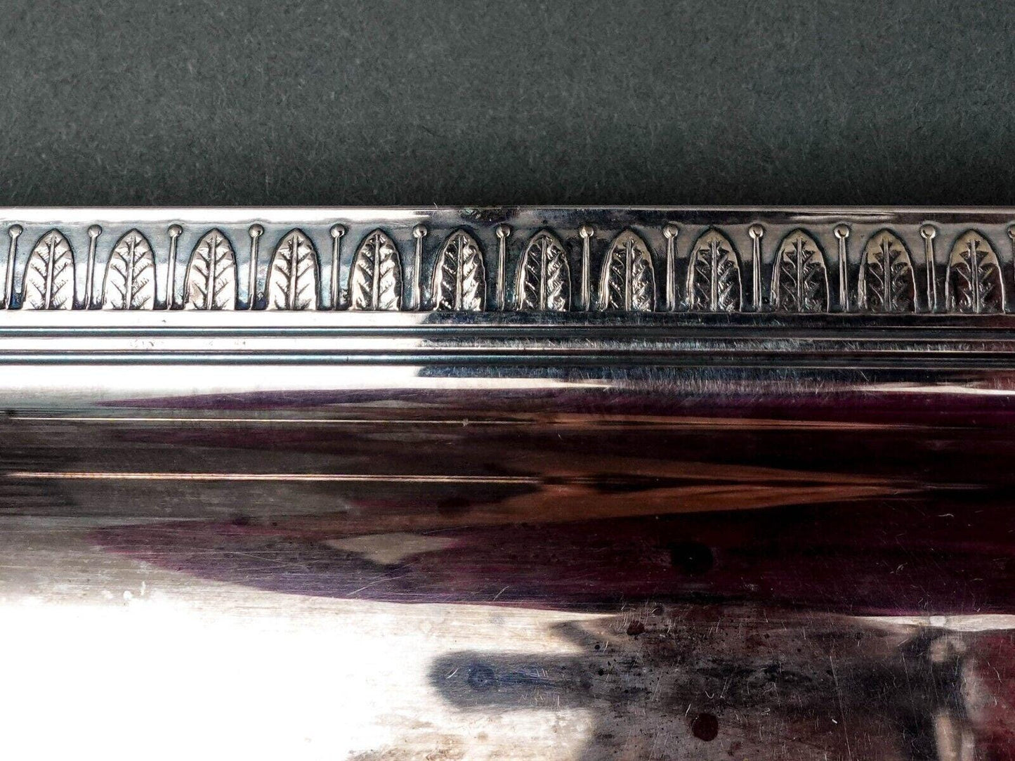 Christofle France Silverplate Malmaison Large Rectangle Platter Tray 16.5 x 12.5