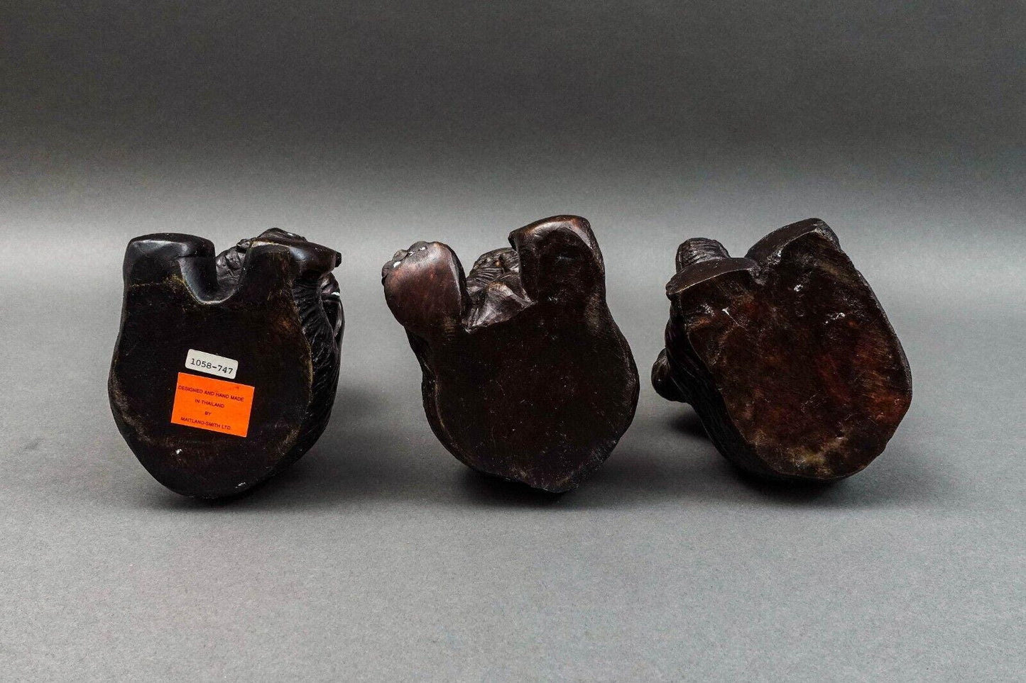 Maitland Smith Vintage Speak, Hear, See No Evil Elephant Sculpture Set Of 3