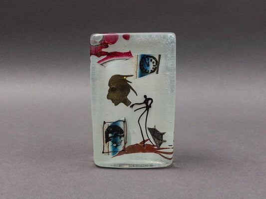 Pavel Molnar Signed 1989 Germany Studio Art Glass Block Sculpture (Read)