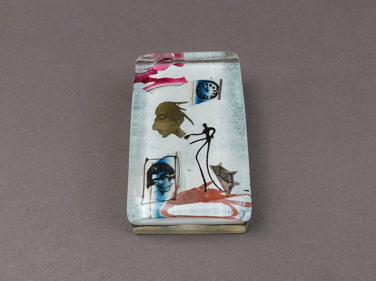 Pavel Molnar Signed 1989 Germany Studio Art Glass Block Sculpture (Read)