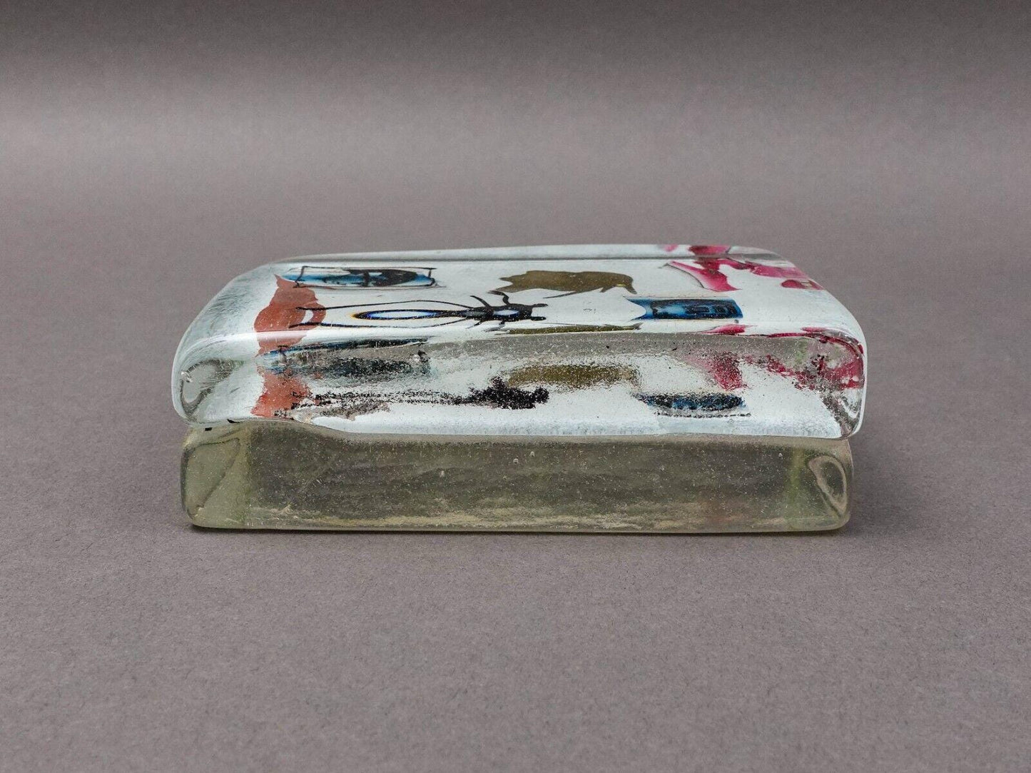 Pavel Molnar Signed 1989 Germany Studio Art Glass Block Sculpture (Read)