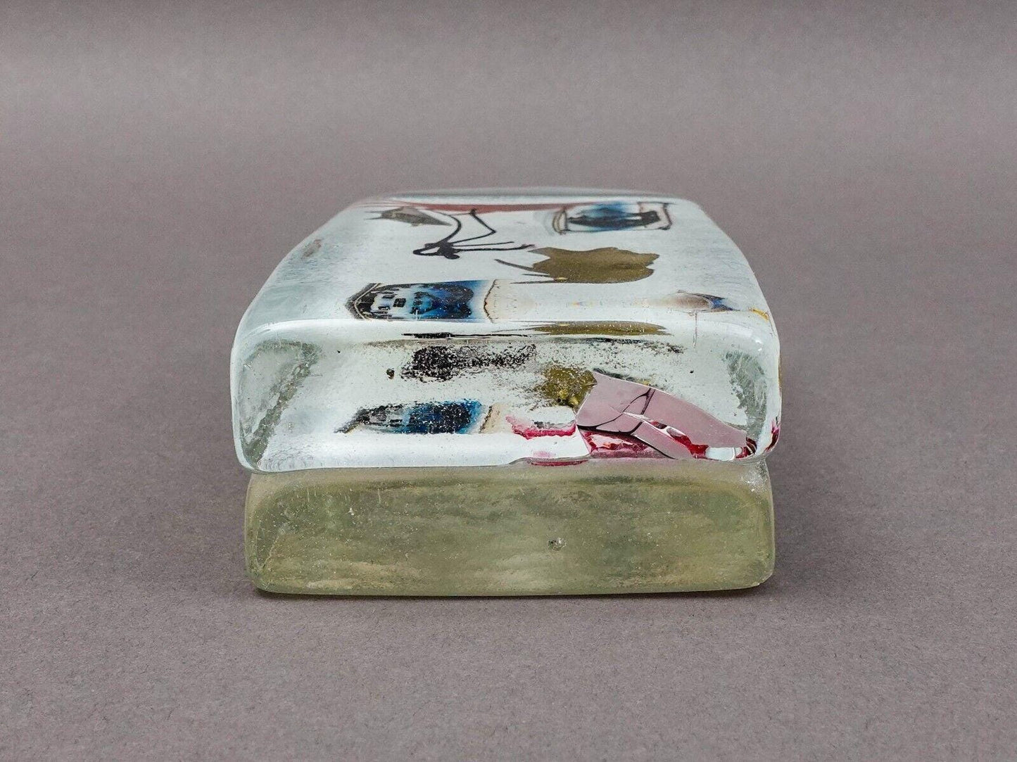 Pavel Molnar Signed 1989 Germany Studio Art Glass Block Sculpture (Read)